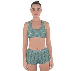 Fishes Pattern Background Racerback Boyleg Bikini Set by Pakjumat