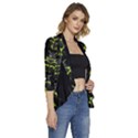 Beetles-insects-bugs- Women s 3/4 Sleeve Ruffle Edge Open Front Jacket View3