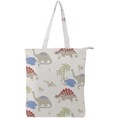 Dinosaur Art Pattern Double Zip Up Tote Bag by Ket1n9