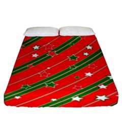 Christmas-paper-star-texture     - Fitted Sheet (king Size) by Amaryn4rt