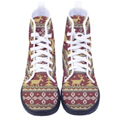 Beautiful-knitted-christmas-pattern Xmas Kid s High-top Canvas Sneakers by Amaryn4rt