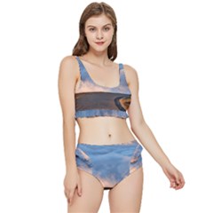 Landscape Sky Clouds Mountain Road Frilly Bikini Set by Sarkoni