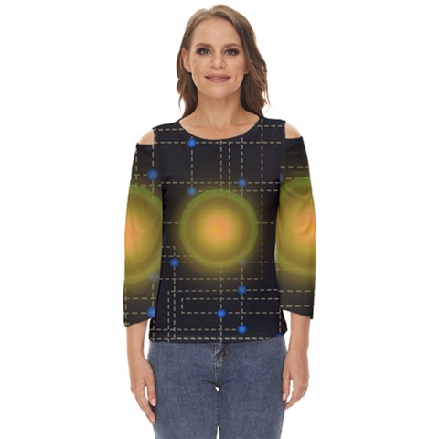 Technology System Cut Out Wide Sleeve Top by Modalart