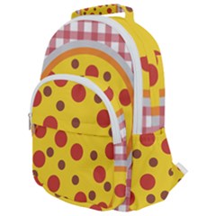 Pizza Table Pepperoni Sausage Rounded Multi Pocket Backpack by Ravend