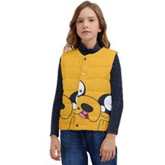 Adventure Time Cartoon Face Funny Happy Toon Kid s Button Up Puffer Vest	 by Bedest