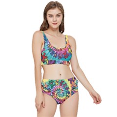 Grateful Dead Bears Tie Dye Vibrant Spiral Frilly Bikini Set by Bedest