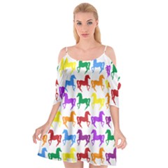 Colorful Horse Background Wallpaper Cutout Spaghetti Strap Chiffon Dress by Hannah976