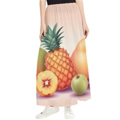 Fruit Pattern Apple Abstract Food Maxi Chiffon Skirt by Proyonanggan