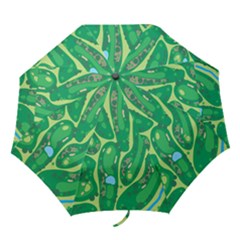 Golf Course Par Golf Course Green Folding Umbrellas by Cemarart