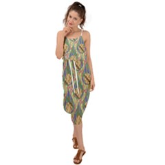 Tribal Background Boho Batik Waist Tie Cover Up Chiffon Dress by anzea