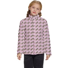 Fern Pattern 2 Pink Kids  Puffer Bubble Jacket Coat by snowwhitegirl