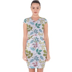 Leaf Seamless Pattern  Capsleeve Drawstring Dress  by Safari