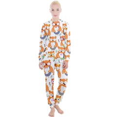 Cute Colorful Owl Cartoon Seamless Pattern Women s Lounge Set by Apen