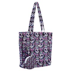 Sugar Skull Cat Pattern Everyday Shoulder Bag With Pouch Bag by ExtraGoodSauce