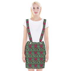 Retro 1880s Flowers Pattern 3 Braces Suspender Skirt