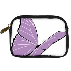 Purple Awareness Butterfly 2 Digital Camera Leather Case by FunWithFibro