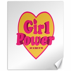 Girl Power Heart Shaped Typographic Design Quote Canvas 11  X 14  (unframed) by dflcprints