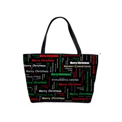 Merry Christmas Typography Art Large Shoulder Bag by StuffOrSomething