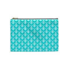 Awesome Retro Pattern Turquoise Cosmetic Bag (medium)  by ImpressiveMoments