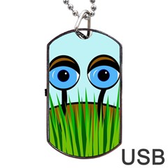 Snail Dog Tag Usb Flash (two Sides)  by Valentinaart