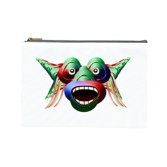 Futuristic Funny Monster Character Face Cosmetic Bag (large)  by dflcprints