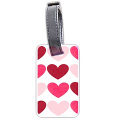 Valentine S Day Hearts Luggage Tags (one Side)  by Nexatart