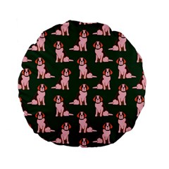 Dog Animal Pattern Standard 15  Premium Flano Round Cushions by Amaryn4rt