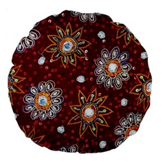 India Traditional Fabric Large 18  Premium Round Cushions by Amaryn4rt