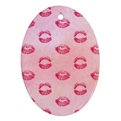 Watercolor Kisses Patterns Ornament (oval) by TastefulDesigns