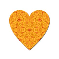 Solar Mandala  Orange Rangoli  Magnet (heart) by bunart