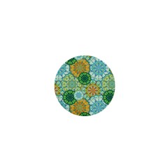 Forest Spirits  Green Mandalas  1  Mini Button by bunart