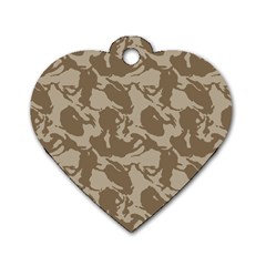 Initial Camouflage Brown Dog Tag Heart (two Sides) by Mariart