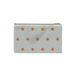 Diamond Polka Dot Grey Orange Circle Spot Cosmetic Bag (Small)  Back