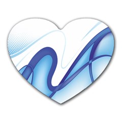 Glittering Abstract Lines Blue Wave Chefron Heart Mousepads by Mariart