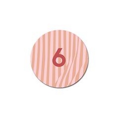 Number 6 Line Vertical Red Pink Wave Chevron Golf Ball Marker (4 Pack) by Mariart