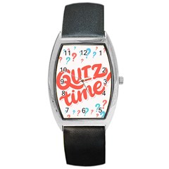 Question Mark Quiz Time Barrel Style Metal Watch by Mariart