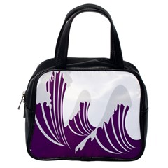 Waves Purple Wave Water Chevron Sea Beach Classic Handbags (one Side) by Mariart