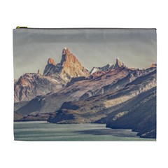 Fitz Roy And Poincenot Mountains Lake View   Patagonia Cosmetic Bag (xl) by dflcprints