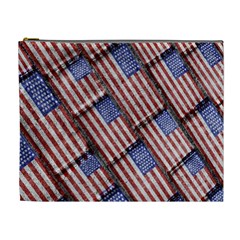 Usa Flag Grunge Pattern Cosmetic Bag (xl) by dflcprints