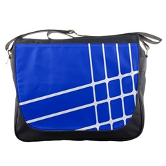 Line Stripes Blue Messenger Bags by Mariart