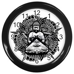 Ornate Buddha Wall Clocks (black) by Valentinaart