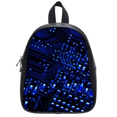 Blue Circuit Technology Image School Bags (small)  by BangZart