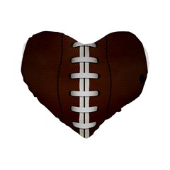 Football Ball Standard 16  Premium Heart Shape Cushions by BangZart