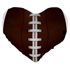 Football Ball Large 19  Premium Flano Heart Shape Cushions by BangZart