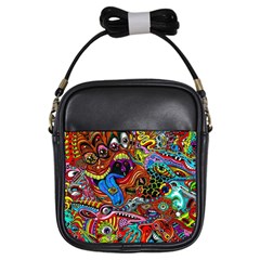 Art Color Dark Detail Monsters Psychedelic Girls Sling Bags by BangZart