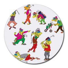 Golfers Athletes Round Mousepads by Nexatart