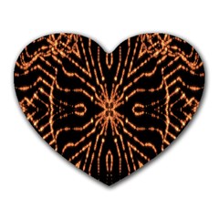 Golden Fire Pattern Polygon Space Heart Mousepads by Mariart