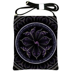 Fractal Abstract Purple Majesty Shoulder Sling Bags by Nexatart