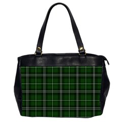 Green Plaid Pattern Office Handbags (2 Sides)  by Valentinaart