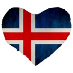 Iceland flag Large 19  Premium Heart Shape Cushions Back